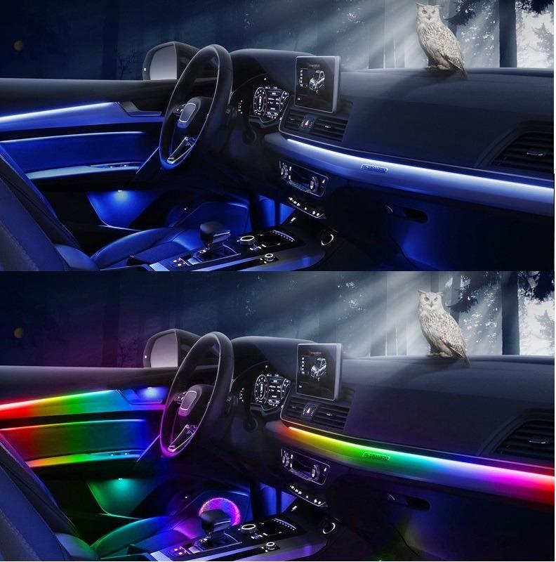 Car Interior Ambient Lights, RGB Symphony Car LED Strip Light, Acrylic  Fiber Optic, Music Sync Rhythm,APP Control,Sound Active Function Decoration  Atmosphere Lights, Car Accessories, Accessories on Carousell
