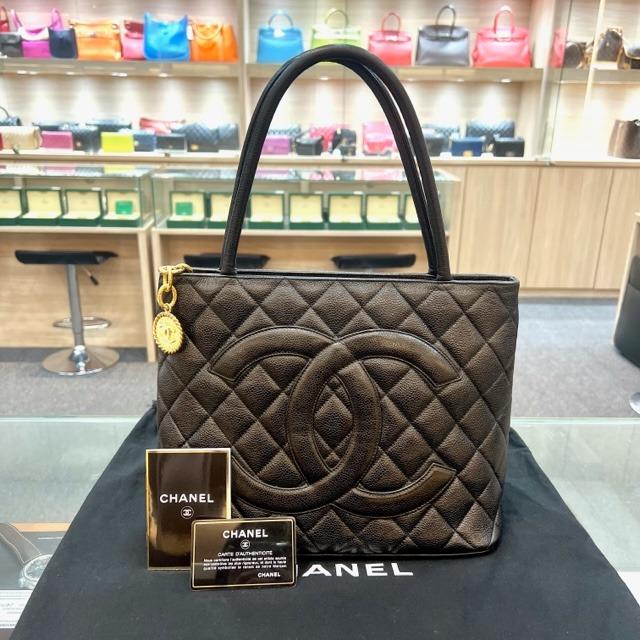 Chanel Medallion Tote in Beige Caviar GHW, Luxury, Bags & Wallets