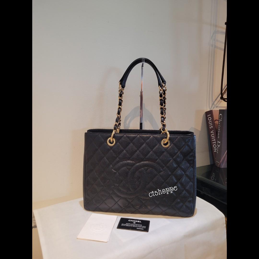 Chanel Grand Shopping Tote (GST) Black Quilted Caviar Leather with GHW  Shoulder Handbag., Luxury, Bags & Wallets on Carousell