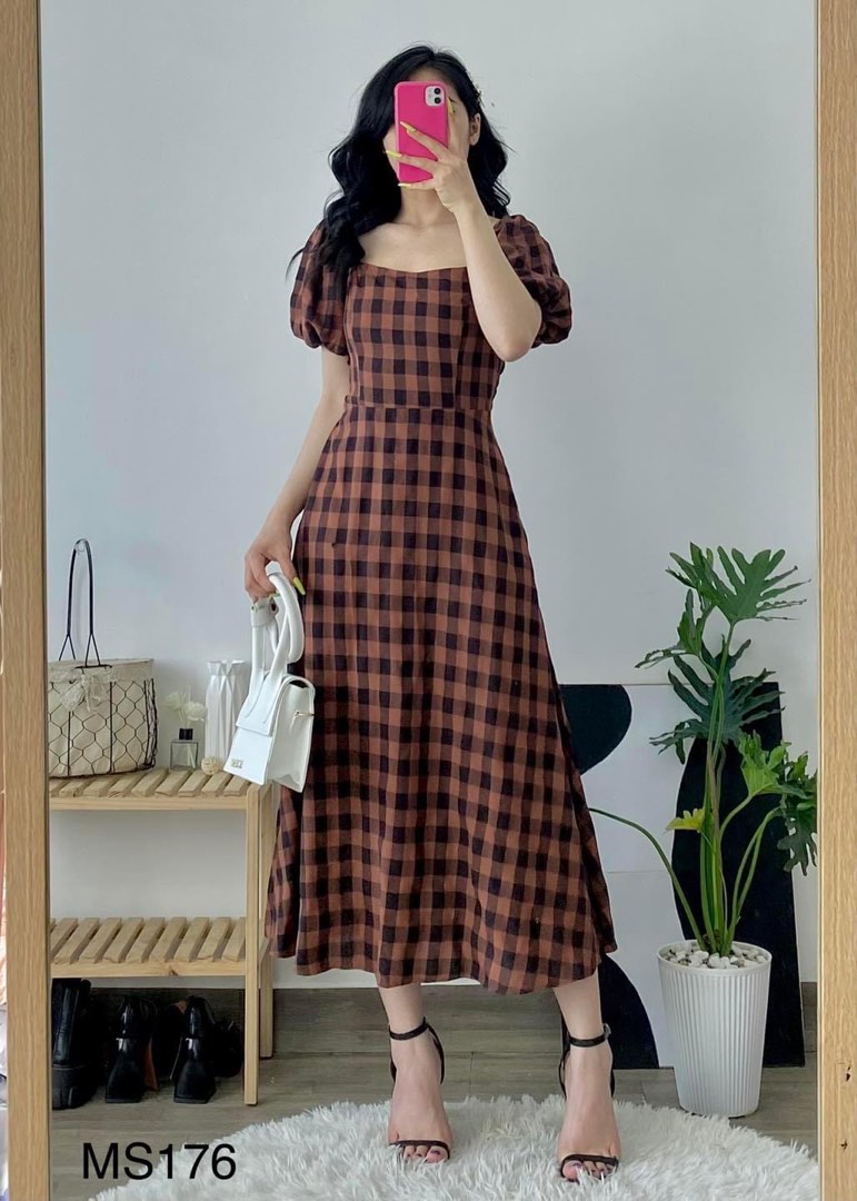 PRE-ORDER: Checkered Maxi Dress