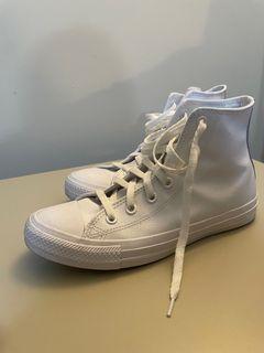 Converse white leather high top