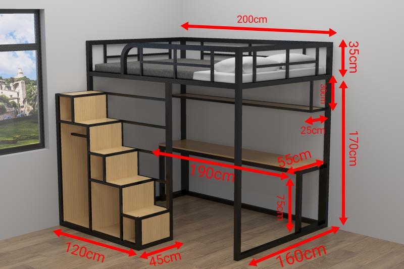 Customize queen size loft bed, Furniture & Home Living, Furniture, Bed