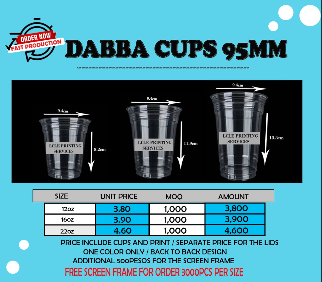 Disposable PRINTED CUPS, Food & Drinks, Other Food & Drinks on Carousell