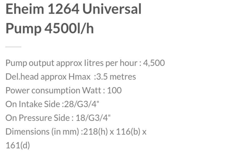 Eheim 1264 Universal Pump (4500l/h) for Aquarium, Pet Supplies, Homes