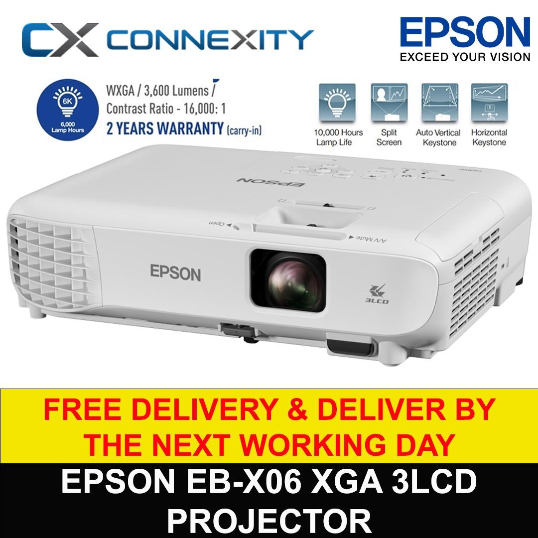 Epson EBX06 XGA 3LCD Projector Enhance the Classroom Experience with