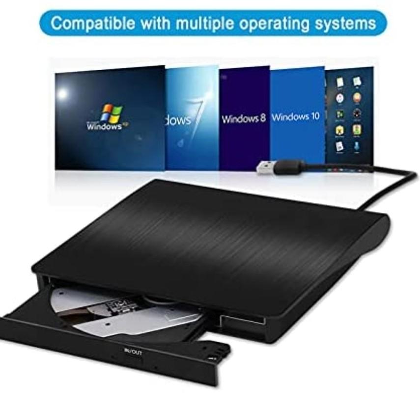 Domiy External CD DVD Drive, Domiy USB 3.0 Slim CD/DVD +/-RW Drive Rewriter ...