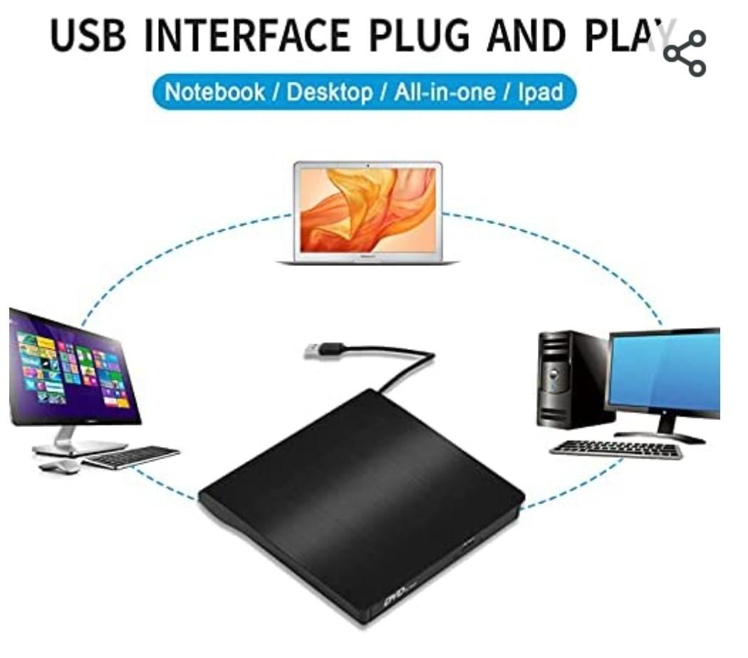 Domiy External CD DVD Drive, Domiy USB 3.0 Slim CD/DVD +/-RW Drive Rewriter ...