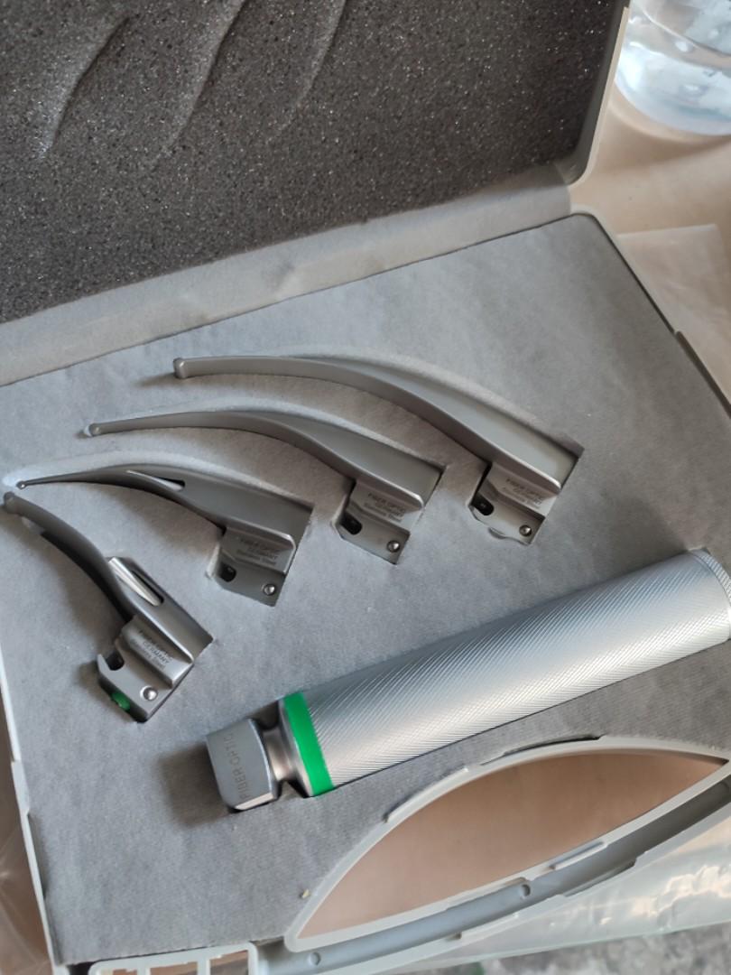 Fiber Optic Laryngoscope Set (Germany Stainless Steel), Health & Nutrition, Medical Supplies