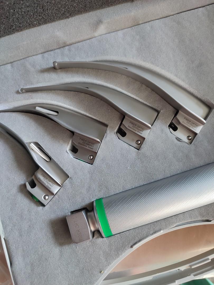 Fiber Optic Laryngoscope Set (Germany Stainless Steel), Health & Nutrition, Medical Supplies