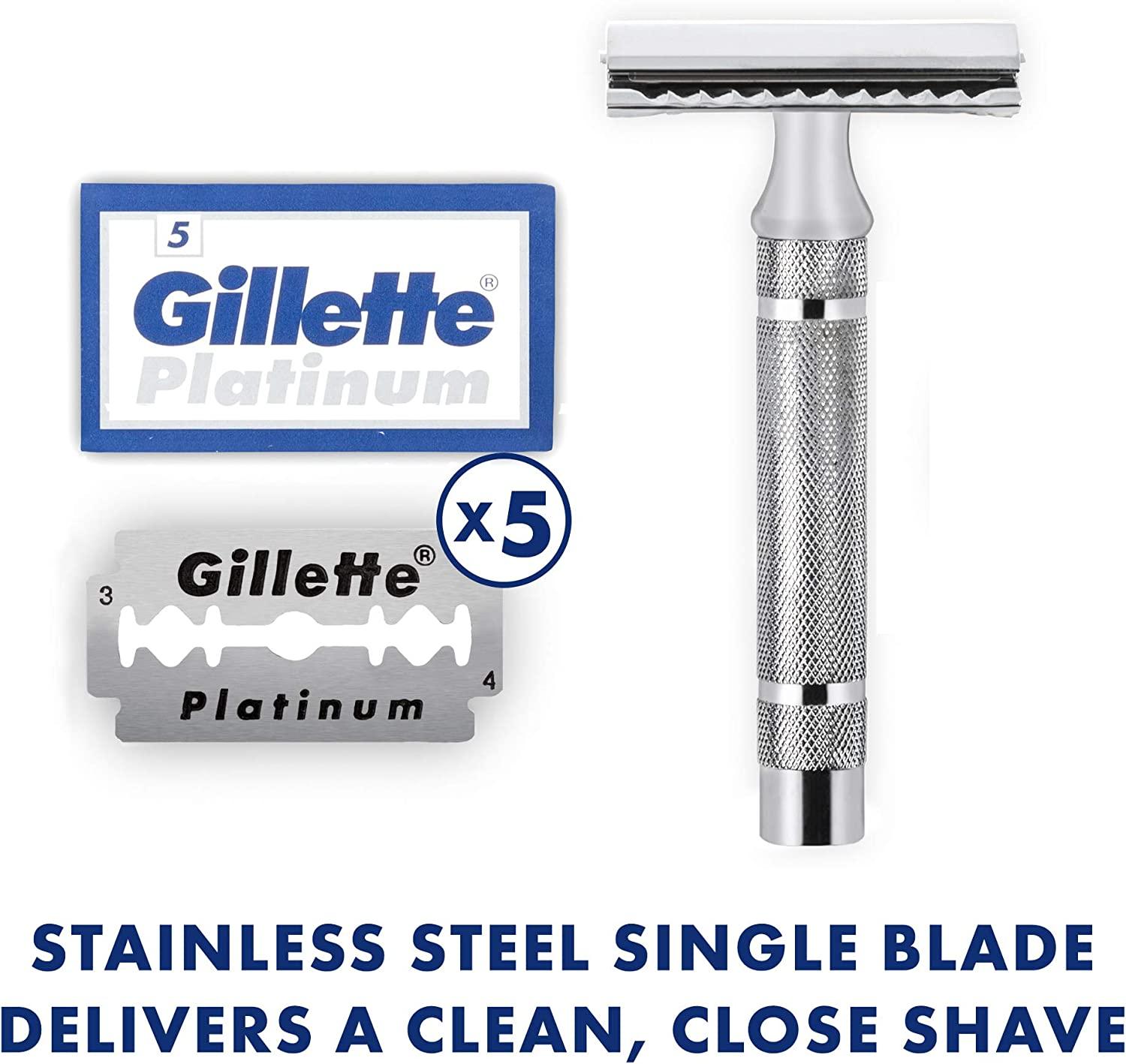 Gillette Heritage Safety Razor Kit includes Double Edge Safety Razor