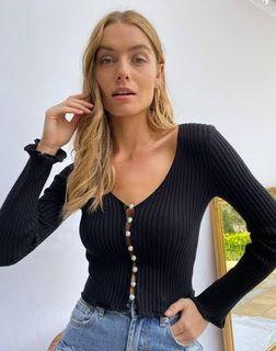 Glassons pearl cardigan black