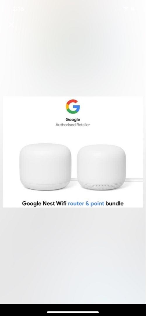 Google Nest Wifi Mesh system (2 X hubs and 1 point), Computers & Tech