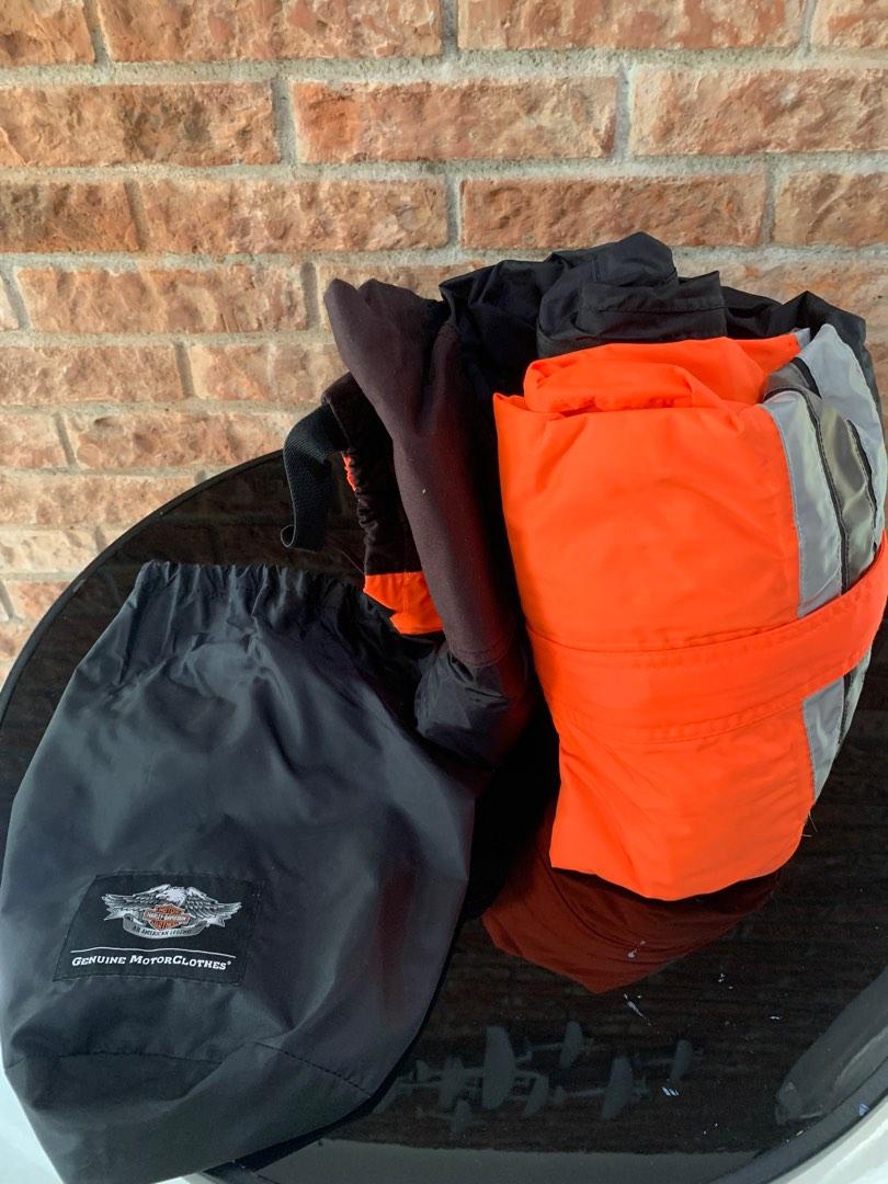 Harley Davidson Raincoat Orange Size M very rare Barang Mewah