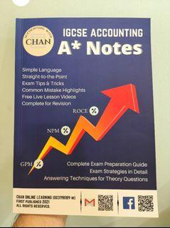 Igcse Accounting A* Revision Notes Guide