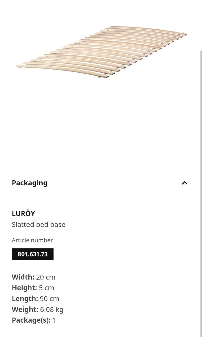 Ikea LUROY Bed Base, Furniture & Home Living, Furniture, Bed Frames