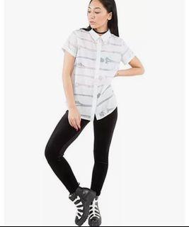 Iron Fist bones see-thru button up