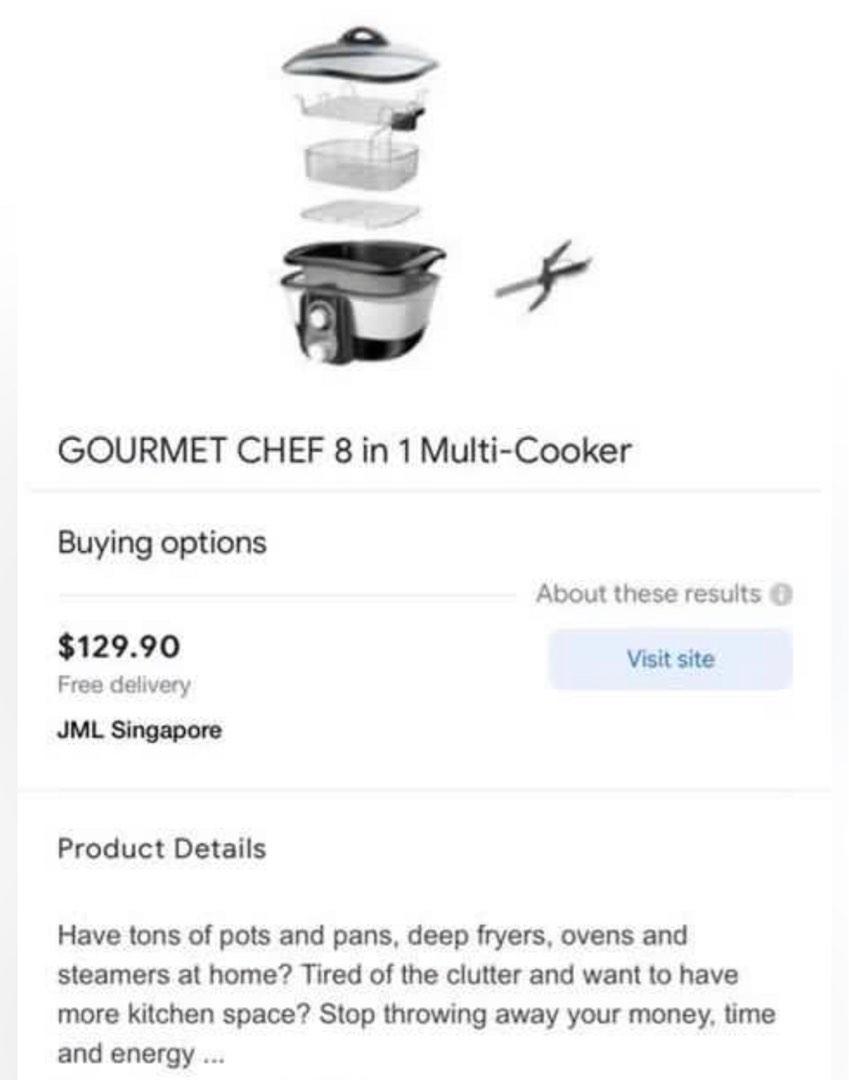 [JML] Go Chef 8 in 1 Cooker, TV & Home Appliances, Kitchen Appliances ...