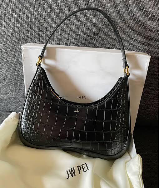 JW PEI Ruby shoulder bag in black croco gold hardware (AUTHENTIC)