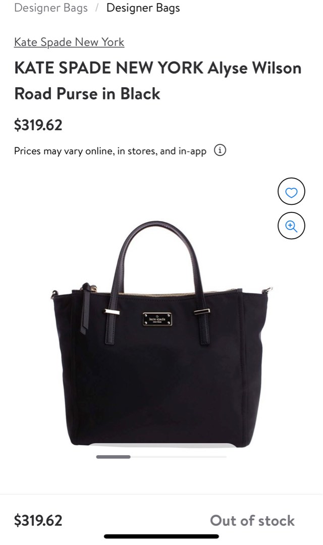 KATE SPADE NEW YORK Alyse Wilson Road Purse in Black Hand