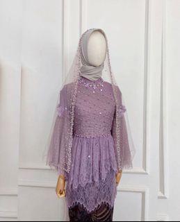 Kebaya Chantily Lace Lilac Payet Kebaya Wisuda