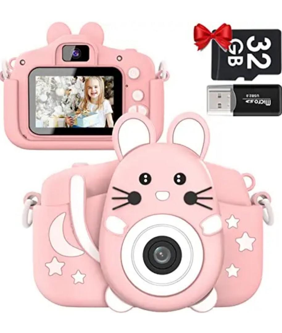Blue Kids Camera for Girls Boys,1080P Selfie Camera for kids,Digital Toddler Video Recorder Camera,2.0IPS Screen 20.0MP Camcorder Front Rear Dual-Lens 32GB SD Card,Ideal Toy Gifts for 3-12 Y 