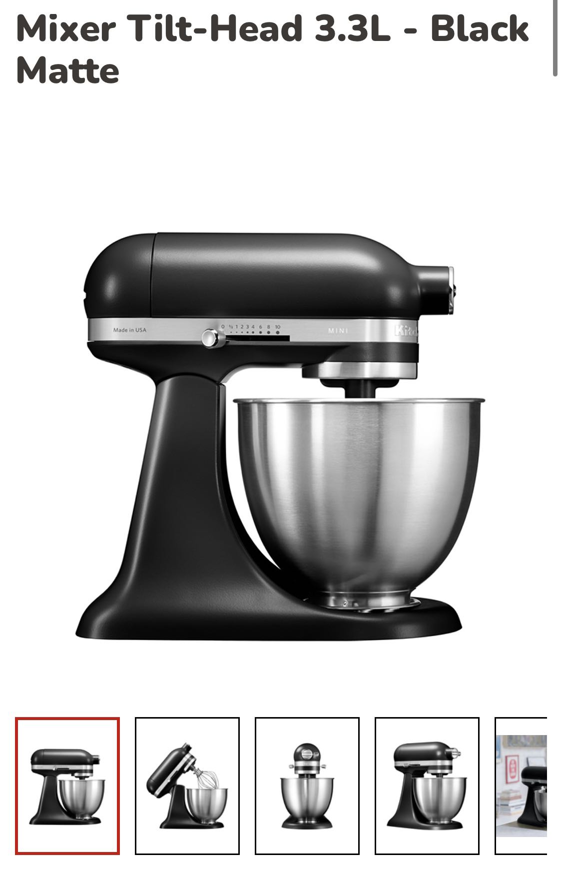 Kitchenaid Mixer 3.3L Artisan Mini, TV & Home Appliances, Kitchen