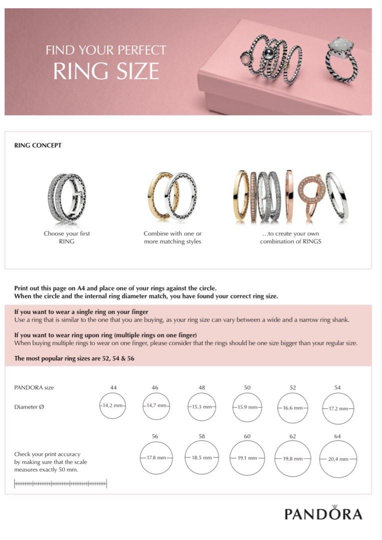 Pandora ring outlet size to mm