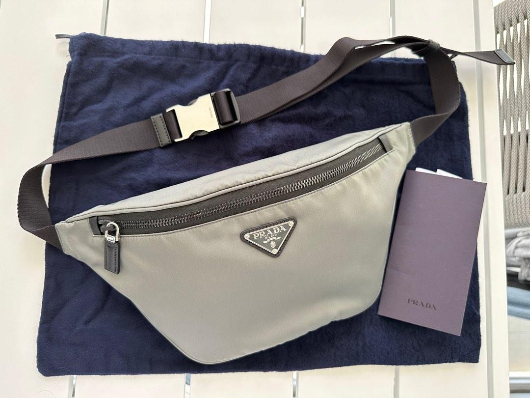 PRICE REDUCED! *Like New* PRADA Nylon Belt Bag / Waist Pouch (Slate