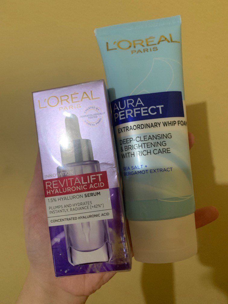 Loreal revitalift hyaluronic acid + facial wash, Kesehatan & Kecantikan