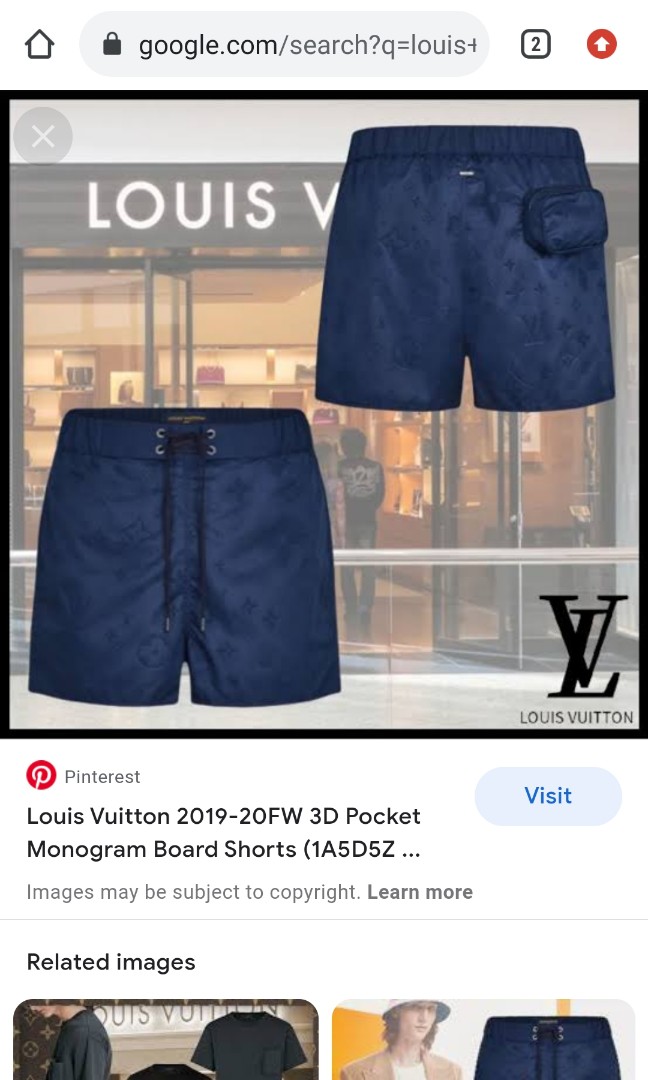 Louis Vuitton Monogram 3D Pocket Blue Board Shorts – Cheap