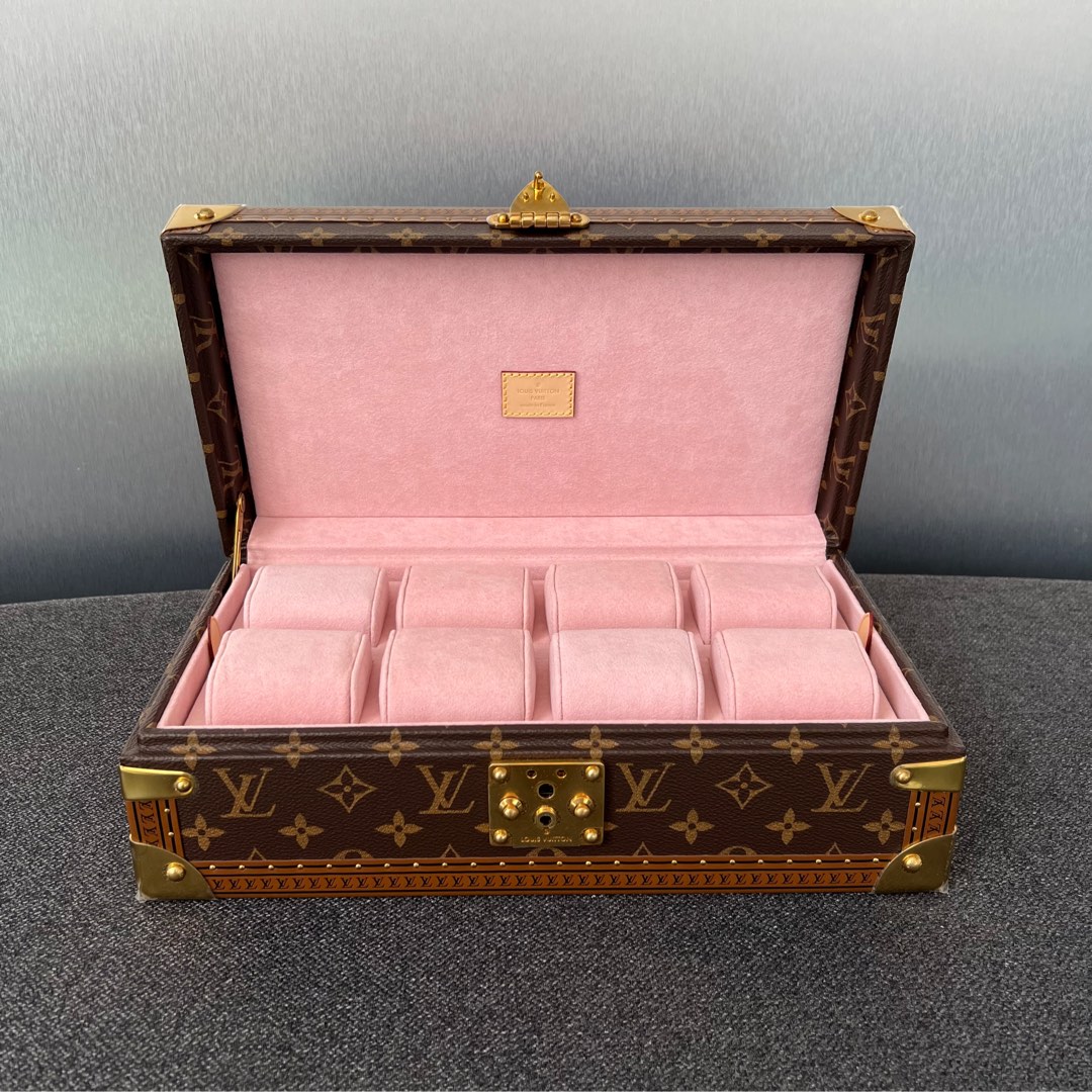 Authentic LOUIS VUITTON Tambour Pink with Diamonds Quartz Leather Ladies  Watch  eBay