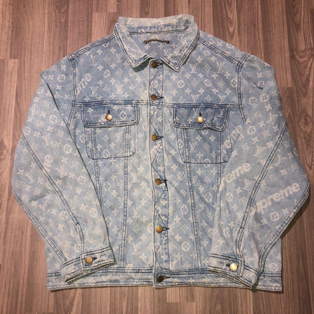 Lv x supreme trucker jacket, Women's Fashion, Coats, Jackets and Outerwear  on Carousell