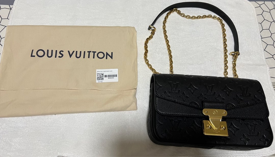 BRAND NEW* LOUIS VUITTON Black Monogram Empreinte Leather Marceau Handbag  CHAIN