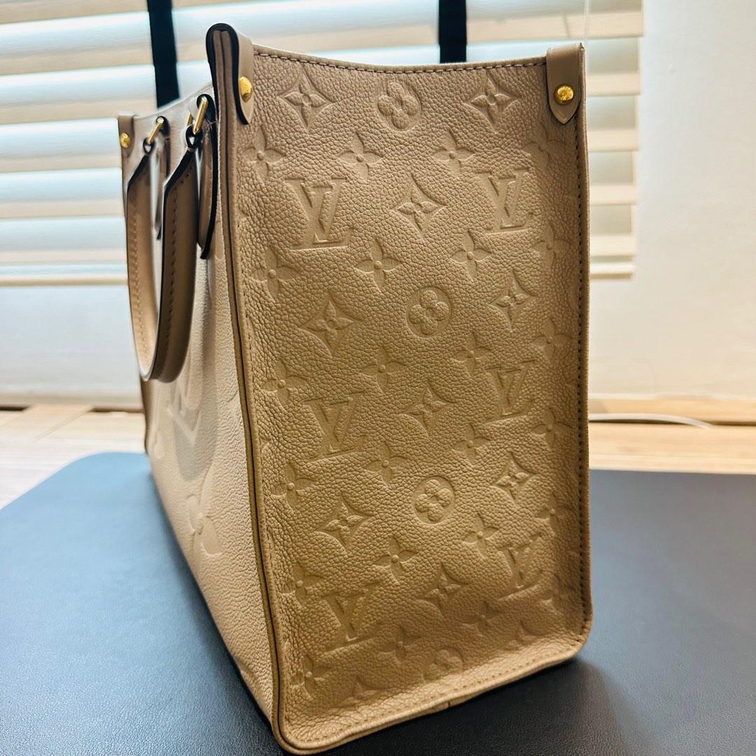 Louis Vuitton - Onthego mm - Monogram Leather - Tourterelle / Crème - Women - Handbag - Luxury