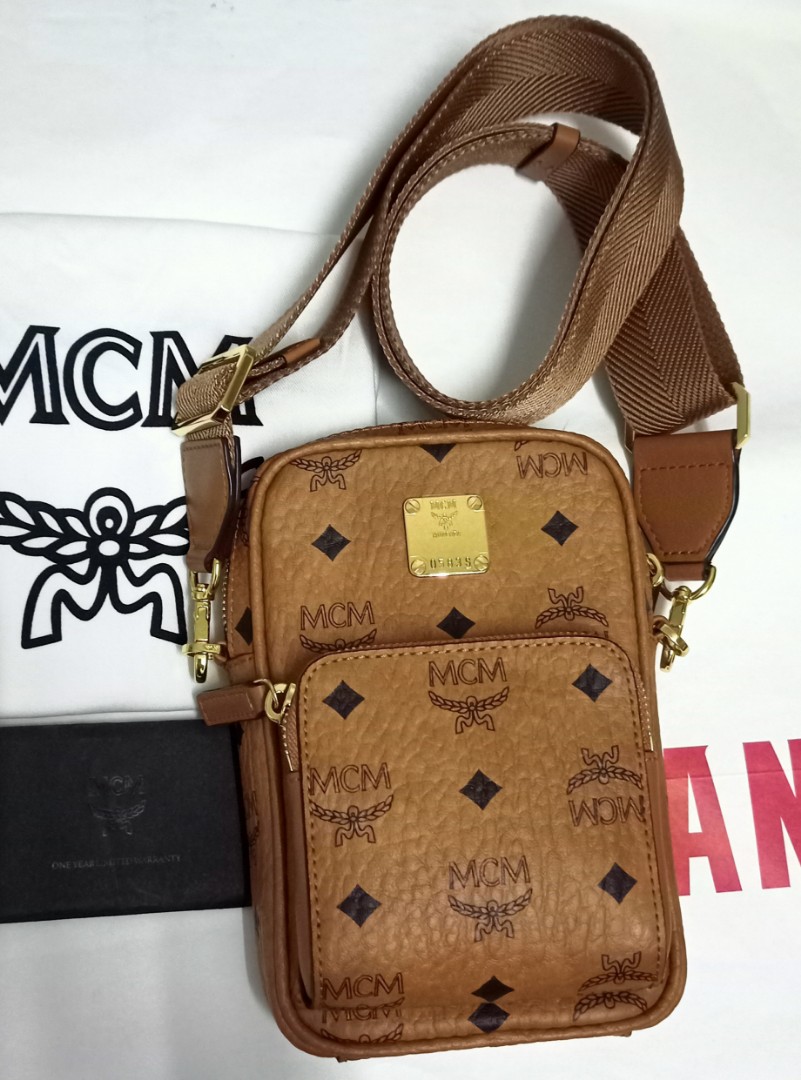 MCM Mini Tech Crossbody in Visetos Men s Fashion Bags Sling
