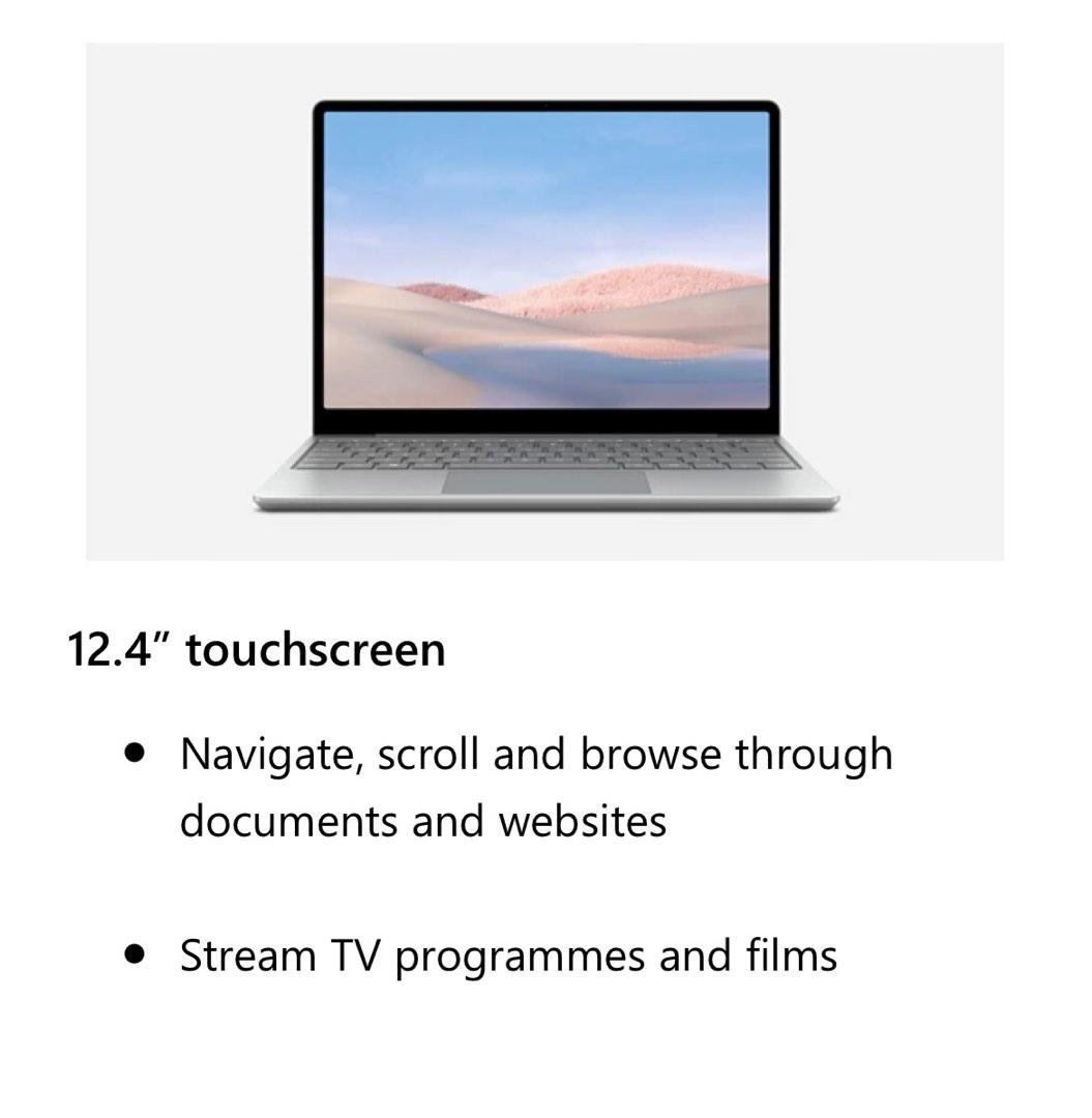 Microsoft Surface Laptop Go 12.4inch Touchscreen Intel i5 processor