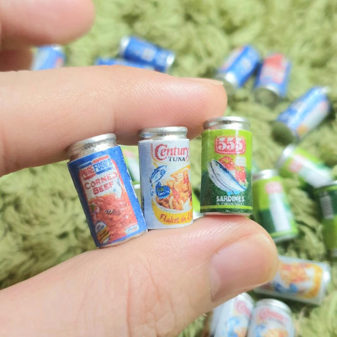 miniature cute small food cans corned beef tuna sardines can food