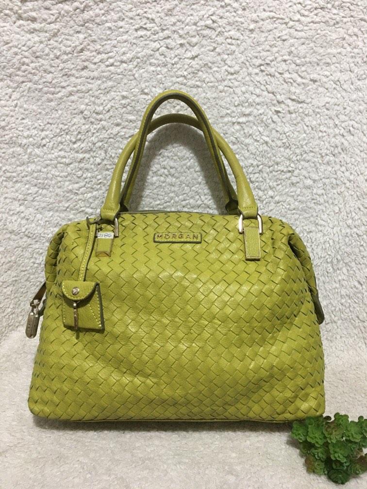 Morgan weave light green with podlock and key Luxury Bags Wallets on Carousell