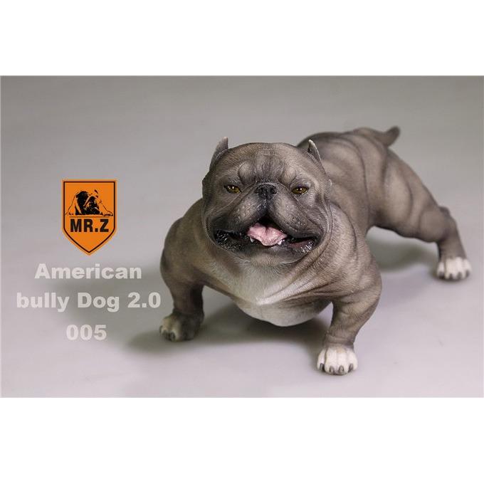 Mr.Z 1/6 Scale American Bully Pitbull (Grey Color) Dog Pet Healing