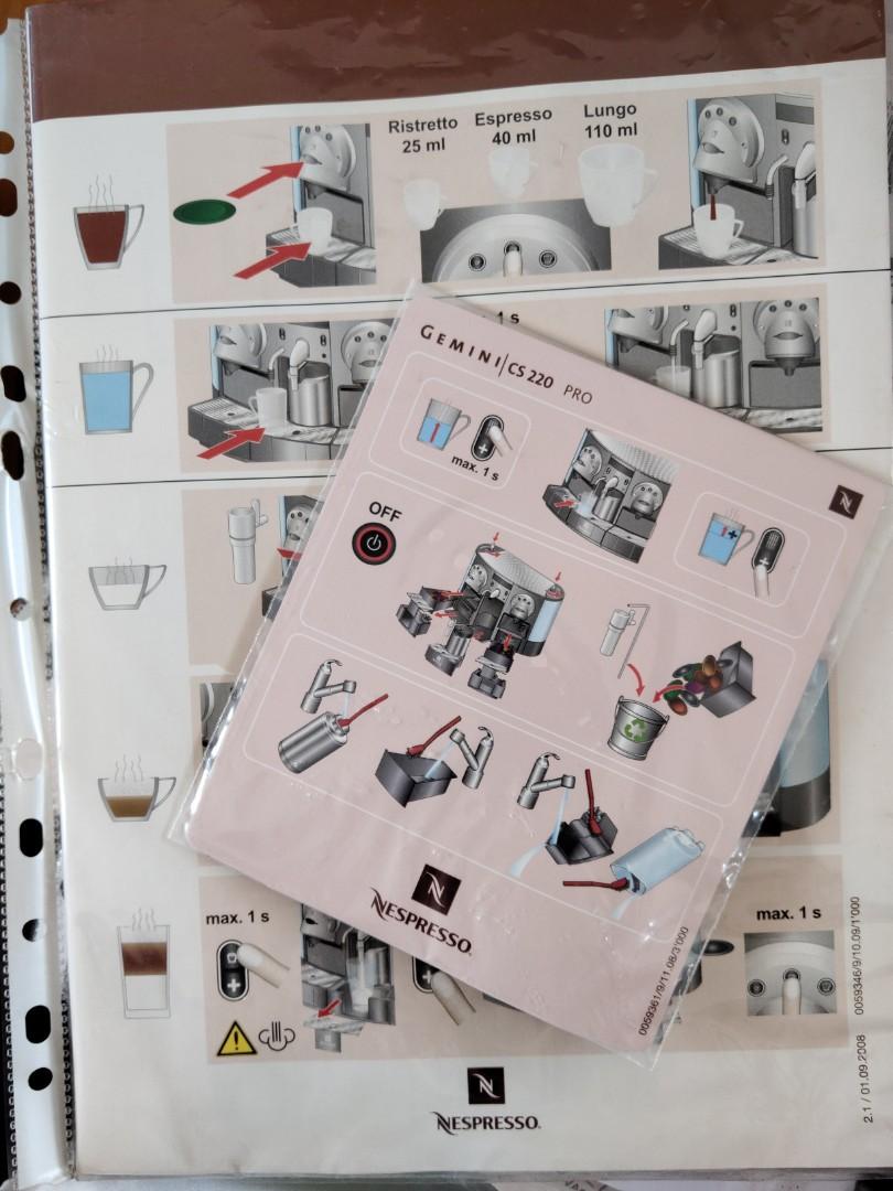 Nespresso Professional Gemini CS 220 Pro, TV & Home Appliances, Kitchen