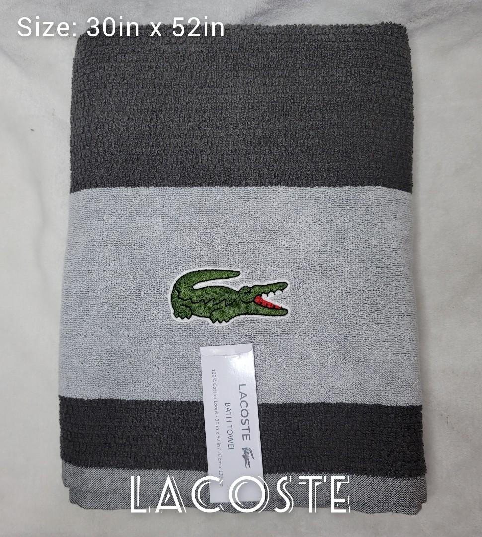 Original Lacoste Gray Bath Towel Furniture Home Living Bedding Towels on Carousell
