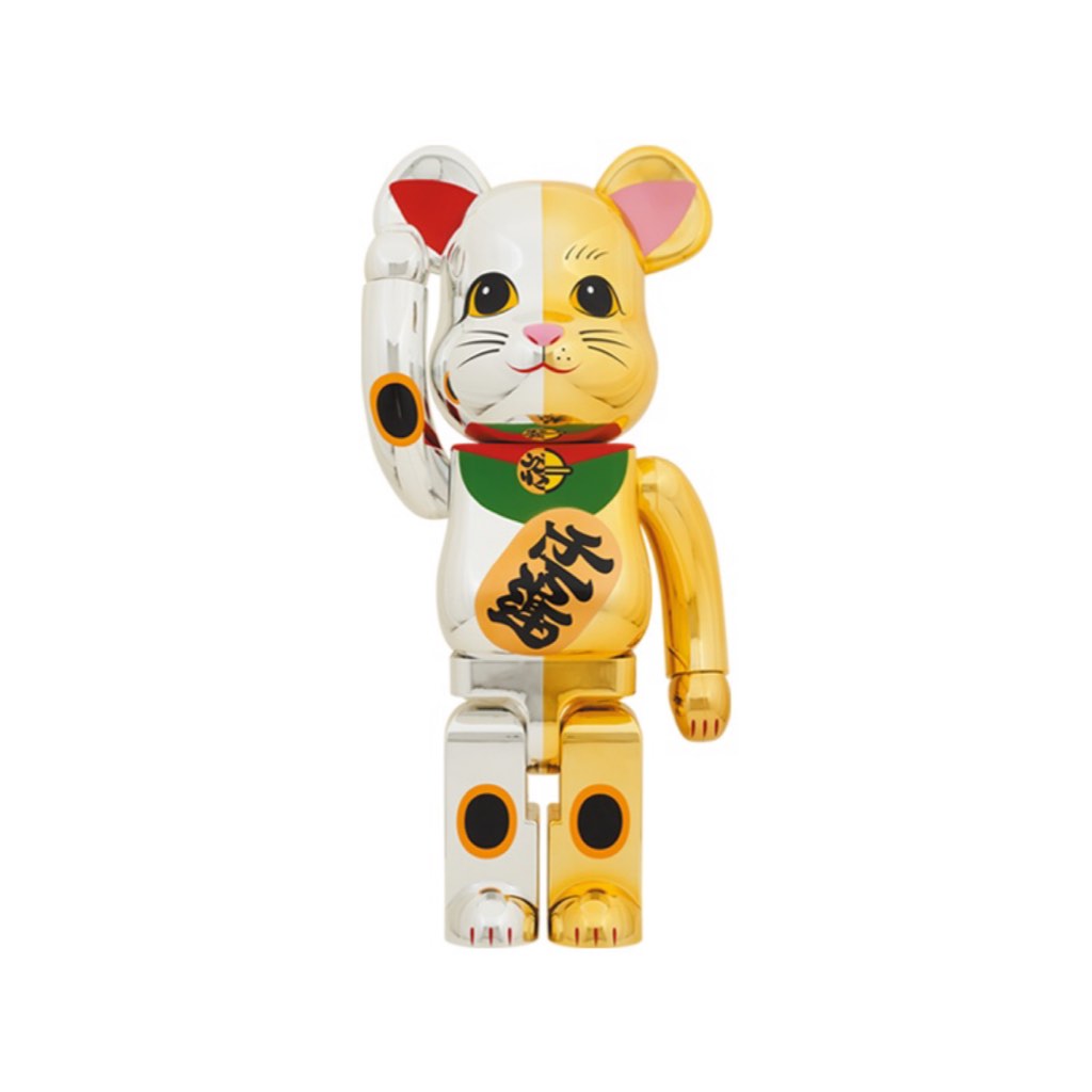 現貨1000％ Be@rbrick 招き猫開運銀×千万両金bearbrick 招財貓開運千万