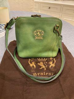 Pratesi Green Leather Crossbody Bag
