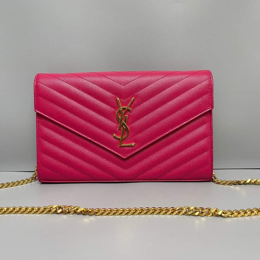 Authentic YSL WOC Monogram Chain Wallet, Luxury, Bags & Wallets on Carousell