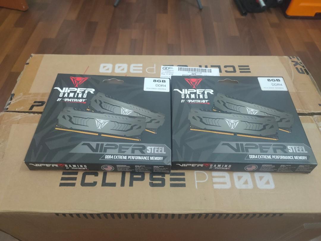 Ram DDR4 3200mhz Patriot Viper Steel 8gbx2 (non RGB), Computers & Tech ...