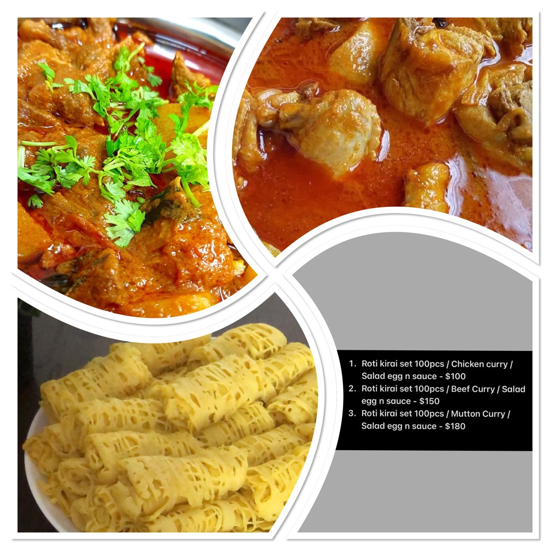ROTI KIRAI SET W CHICKEN/BEEF OR MUTTON CURRY, Food & Drinks, Local ...