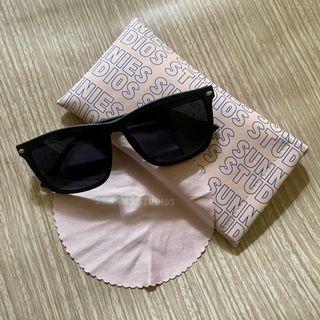 Sunnies Studios Grant Charcoal Slim Square Sunglasses for Men and Women