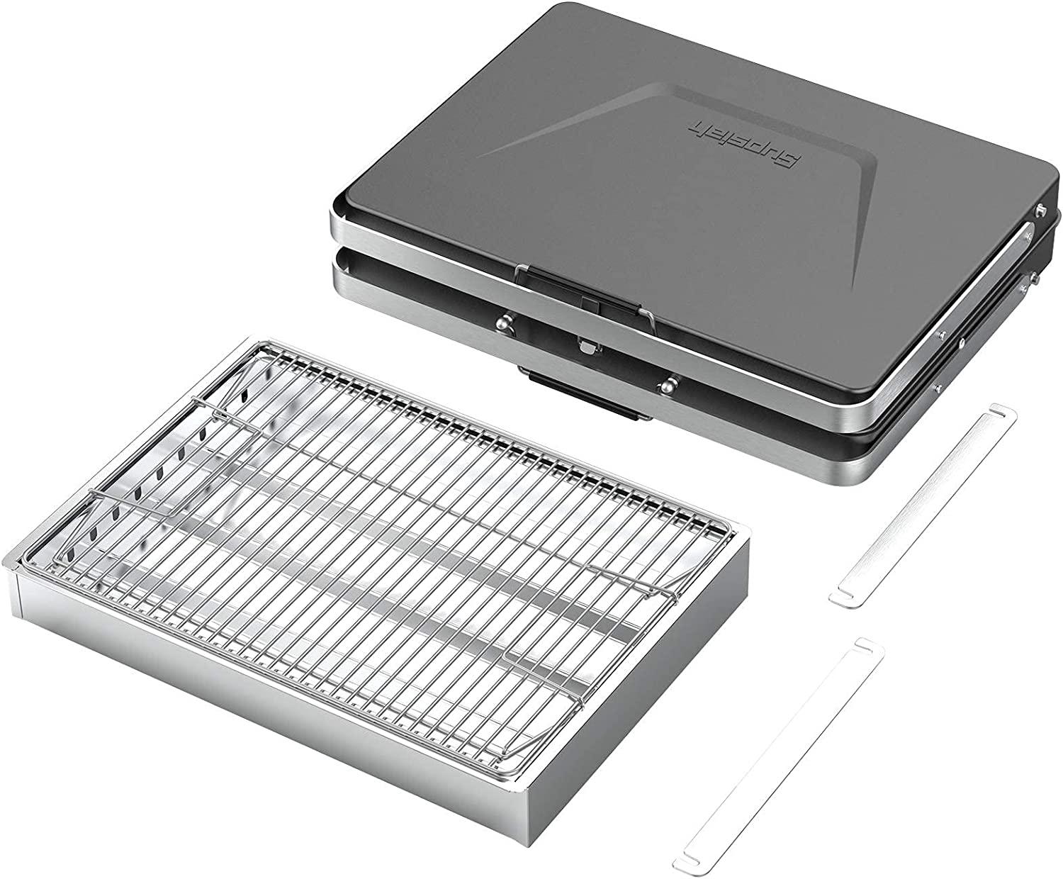 Supsiah BBQ Charcoal Grill with Portable Suitcase, Charcoal Grill with