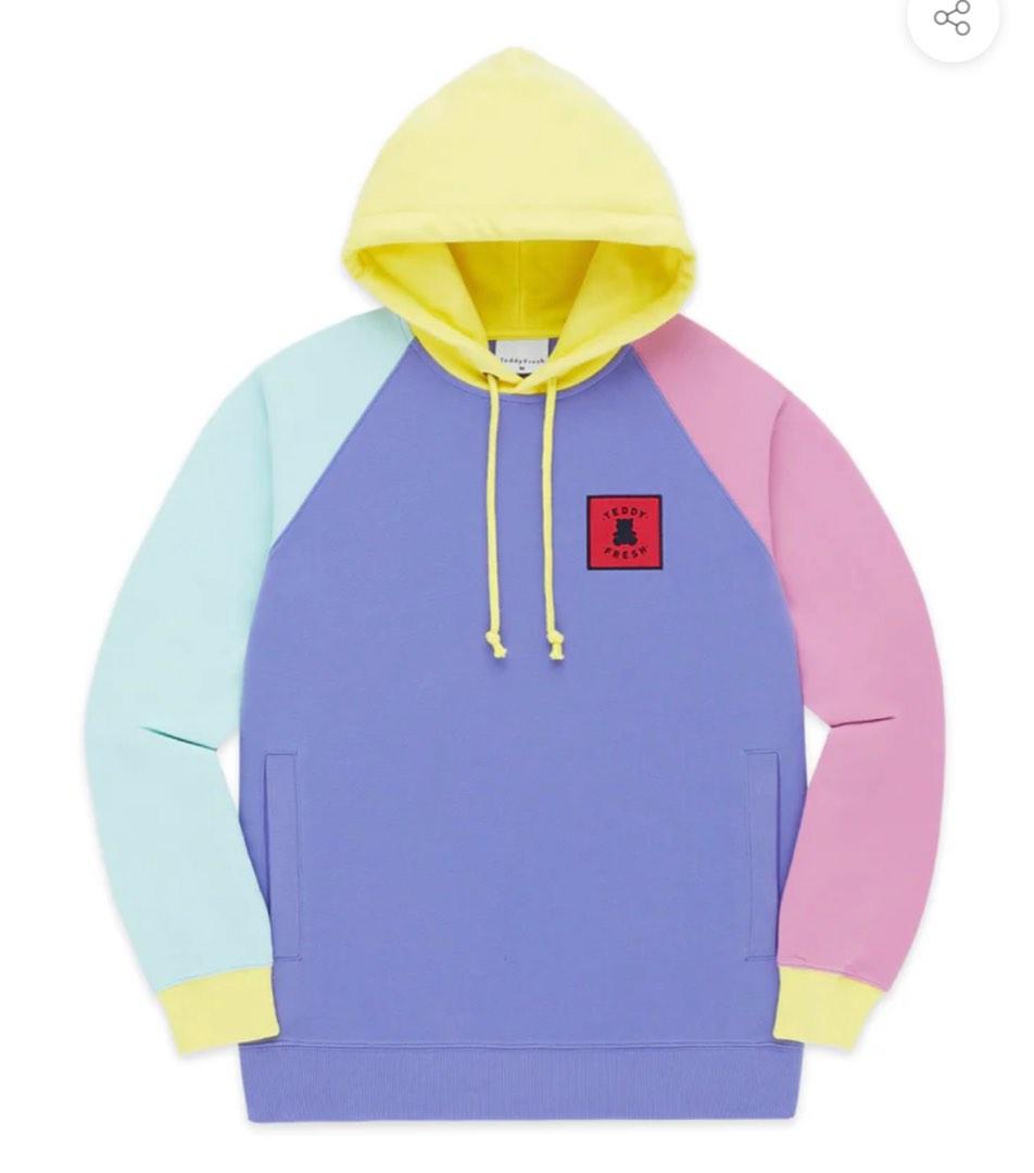 Teddy Fresh Color Block Hoodie in M