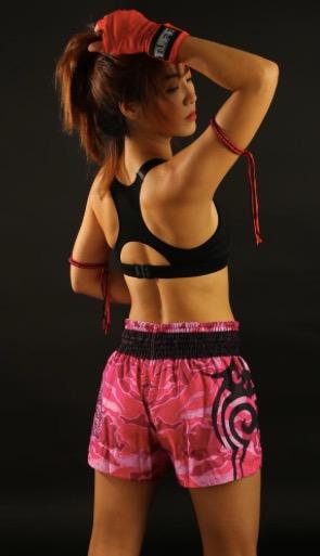 Marble Rose Pink Print Pattern Muay Thai Boxing Shorts